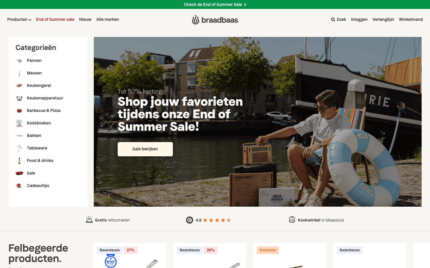 Braadbaas online store on Shopify, the subject of the SEO and GEO audit by Timmermans Media